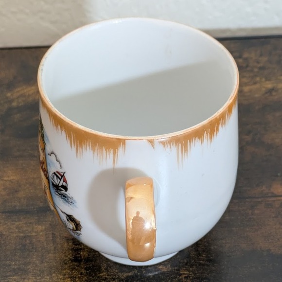 VTG Florida Souvenir Mug Ceramic Orange Gold Trim State Map Design Made in Japan - Picture 5 of 8